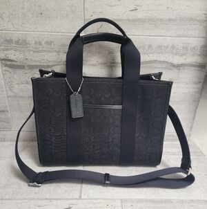 Coach Black Signature Canvas Smith Tote NWOT